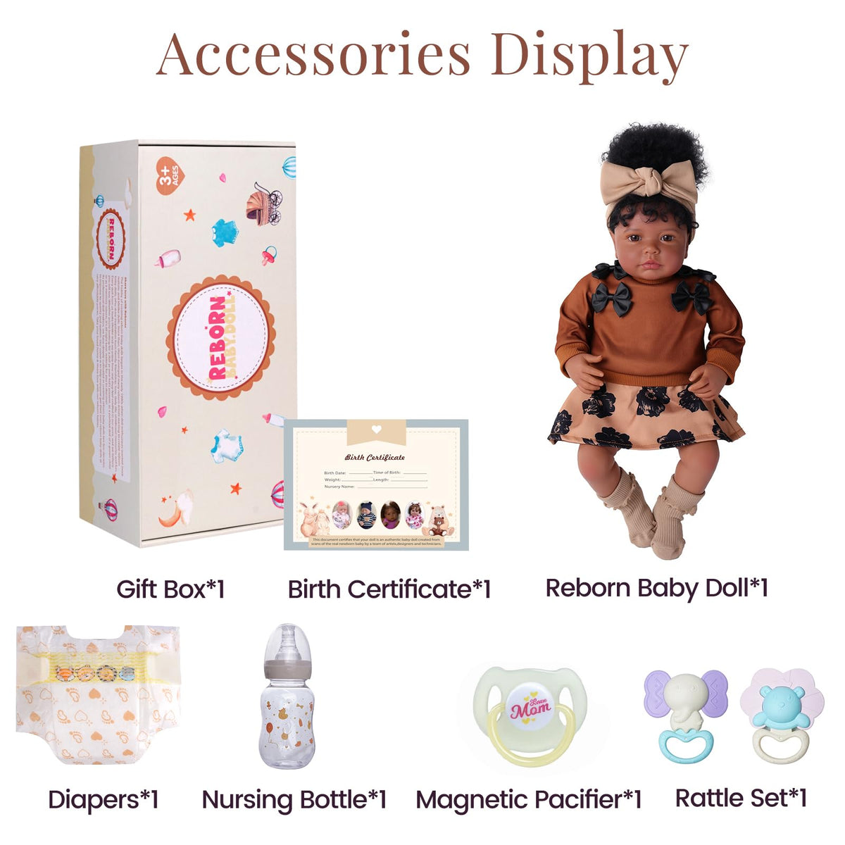 20 Inch Black Baby Doll with Play Set O791