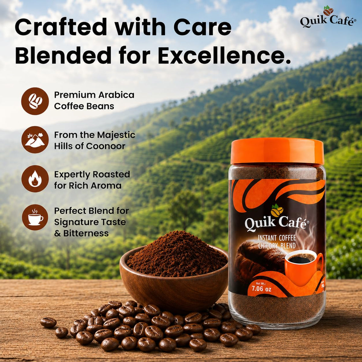 Instant Coffee Chicory Blend 7.06 oz V936