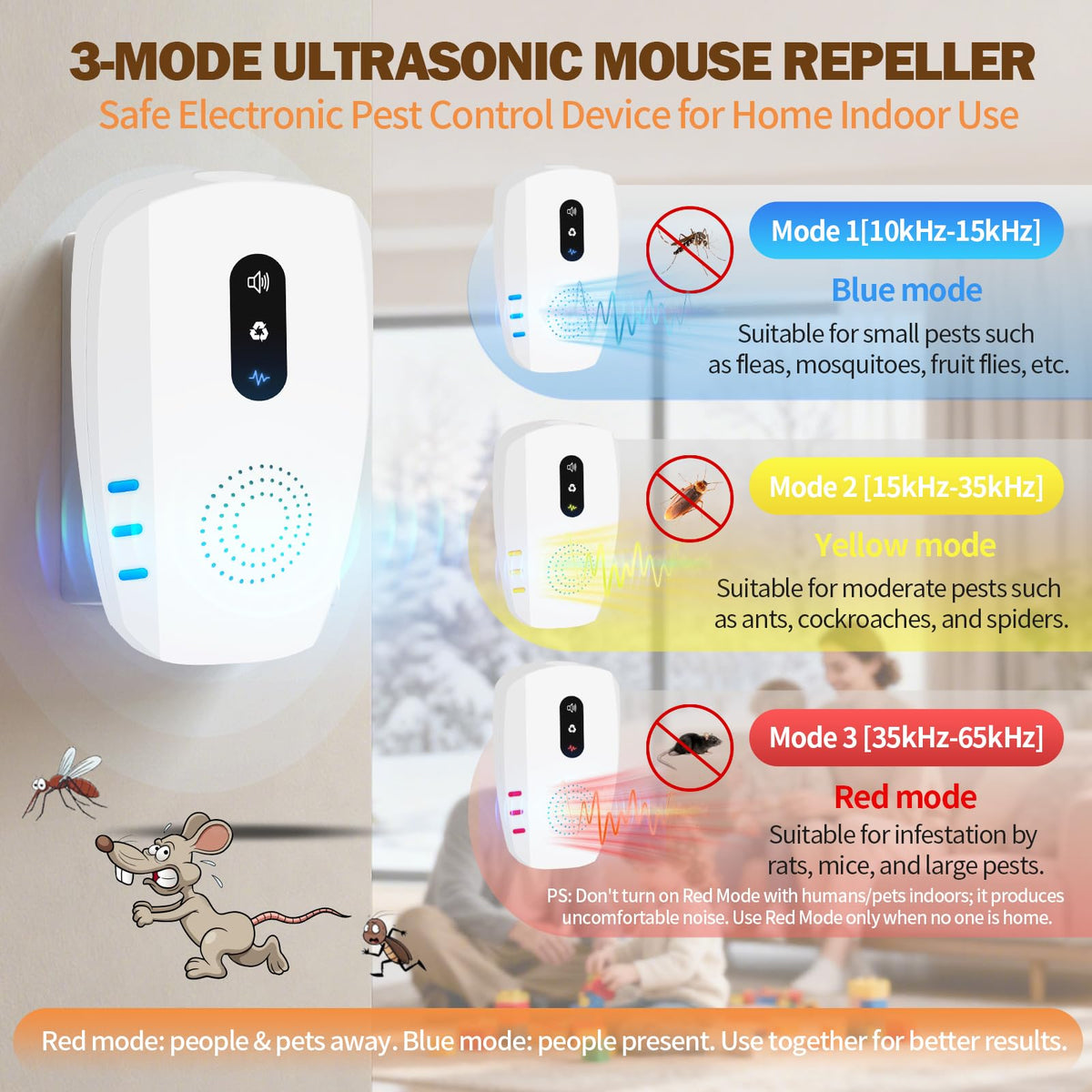 Ultrasonic Indoor Pest Repeller 6 Pack Q285007