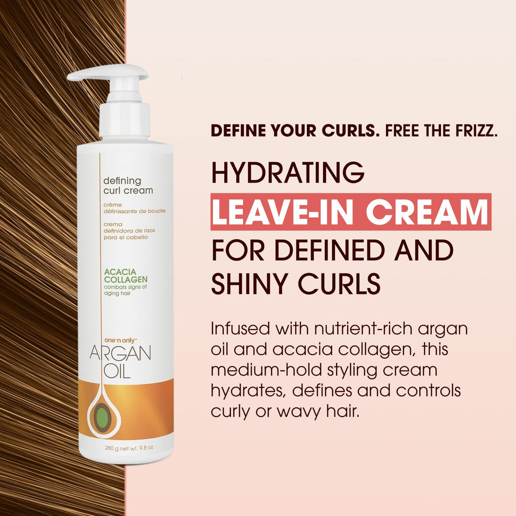 Argan Oil Curl Cream & Leave-In Conditioner, 10 oz, 3 Pack M168324