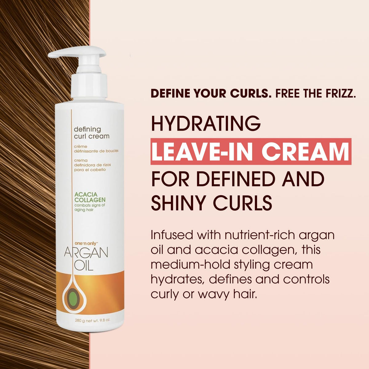 Argan Oil Curl Cream & Leave-In Conditioner, 10 oz, 3 Pack M168324