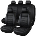 Faux Leather Car Seat Covers Full Set 5-Seat Black Z8732
