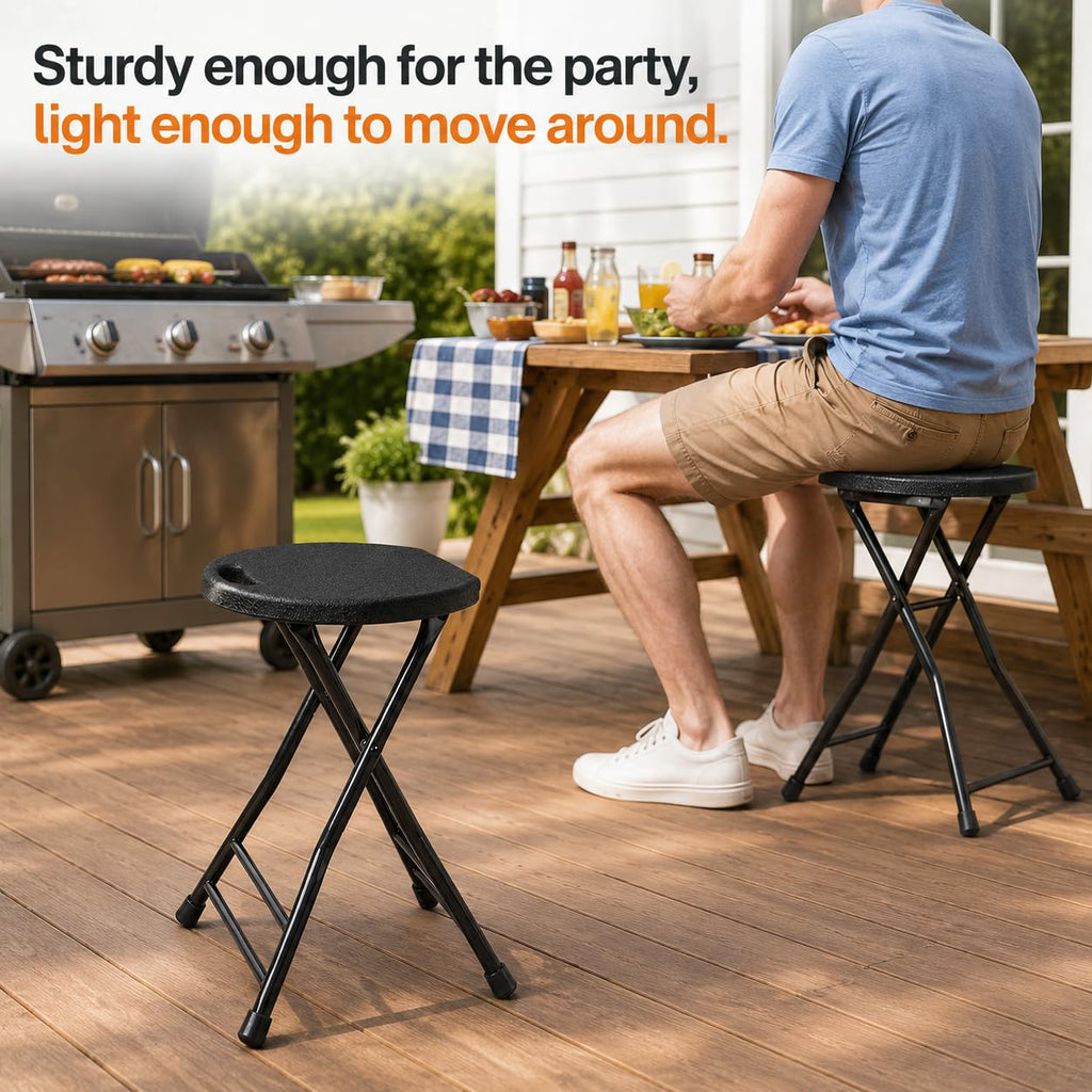 Folding Stool with Handle and Non-Slip Feet Z220561