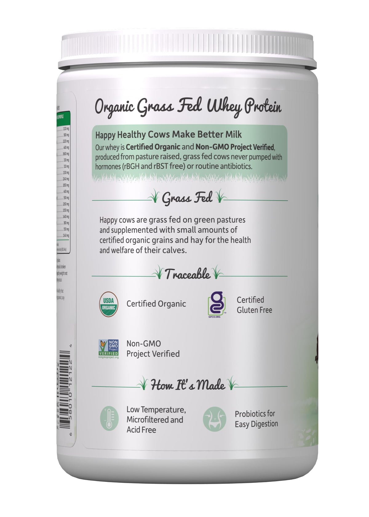 Organic Whey Protein Chocolate Grass Fed Protein Powder F654