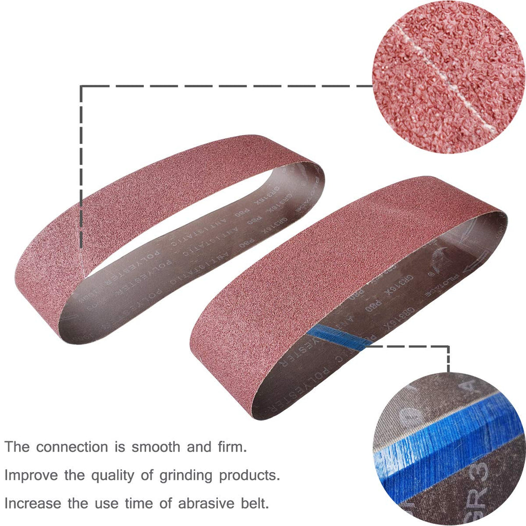 9 PCS 4" x 36" Aluminum Oxide Sander Belts 40 80 120 Grit A584