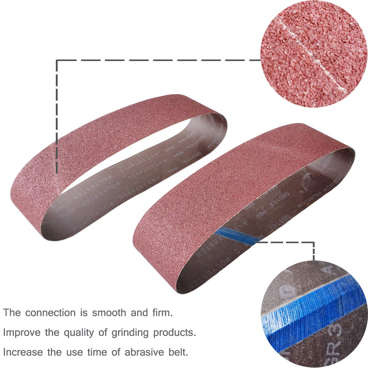 9 PCS 4" x 36" Aluminum Oxide Sander Belts 40 80 120 Grit A584
