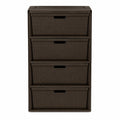 Brown 4 Drawer Plastic Storage Tower W59317
