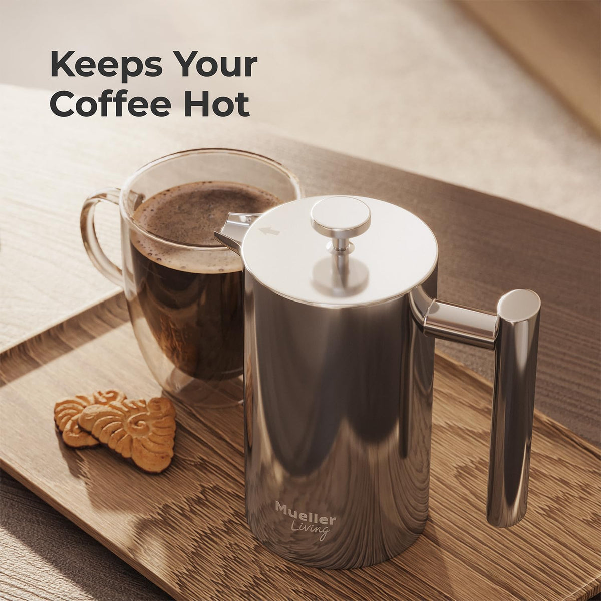 20oz Stainless Steel French Press Coffee Maker H3880
