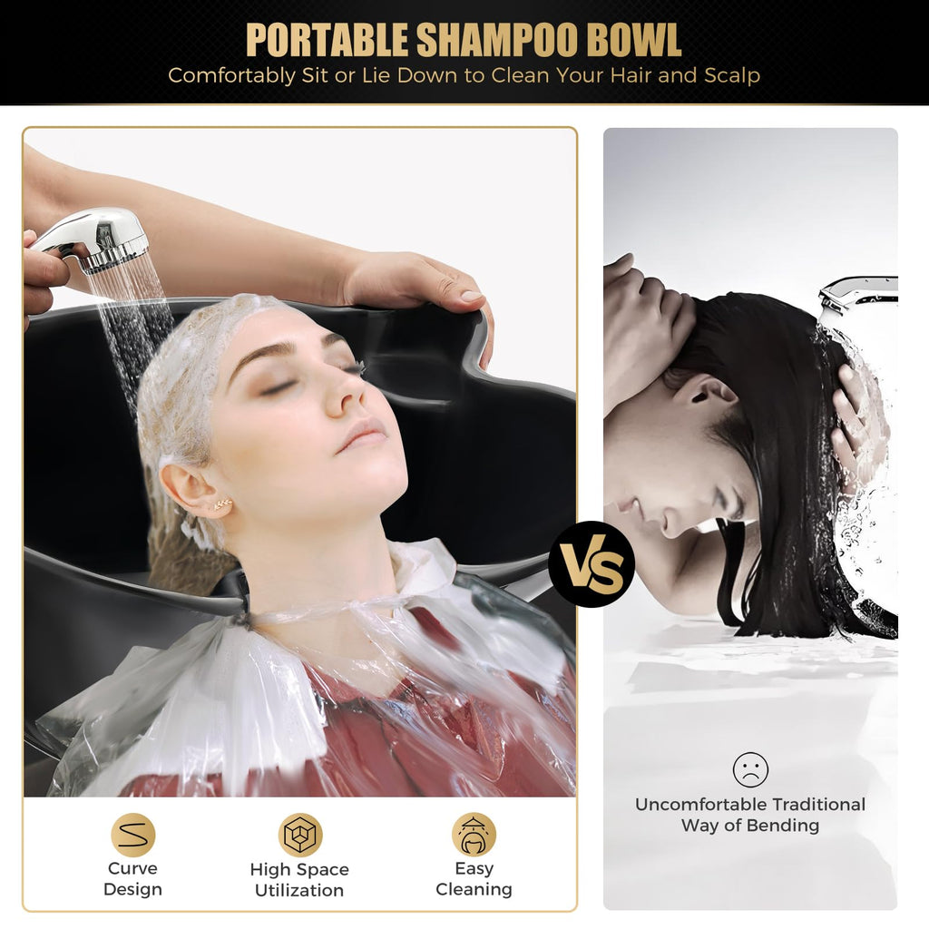 Electric Portable Shampoo Bowl, Black K508212