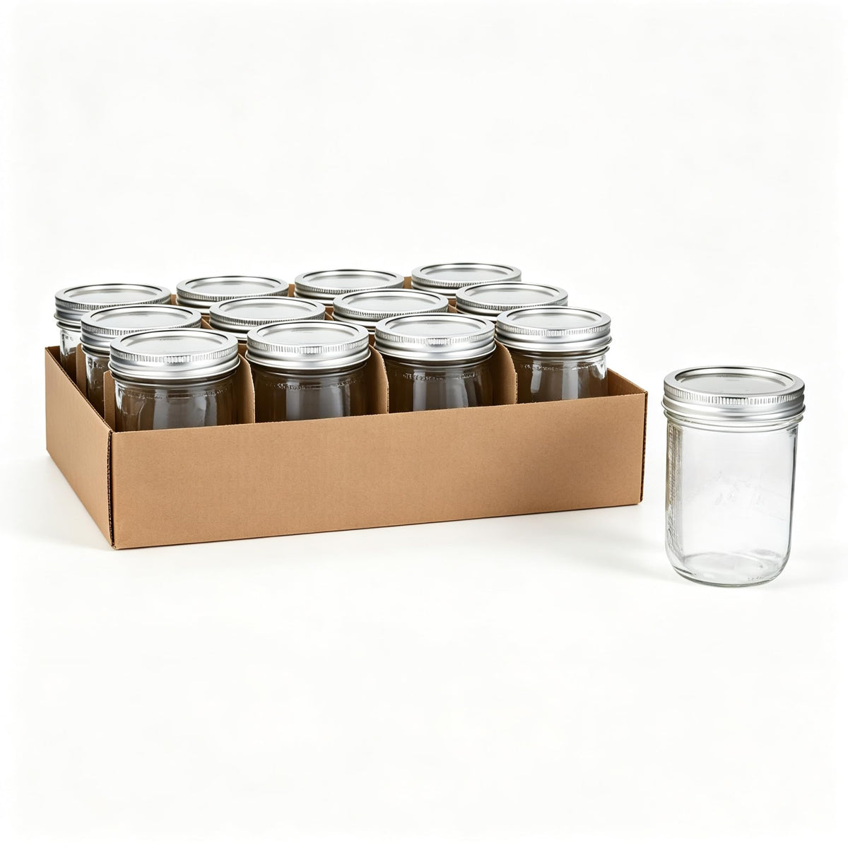 16 oz Wide Mouth Mason Jars 12 Pack F68443