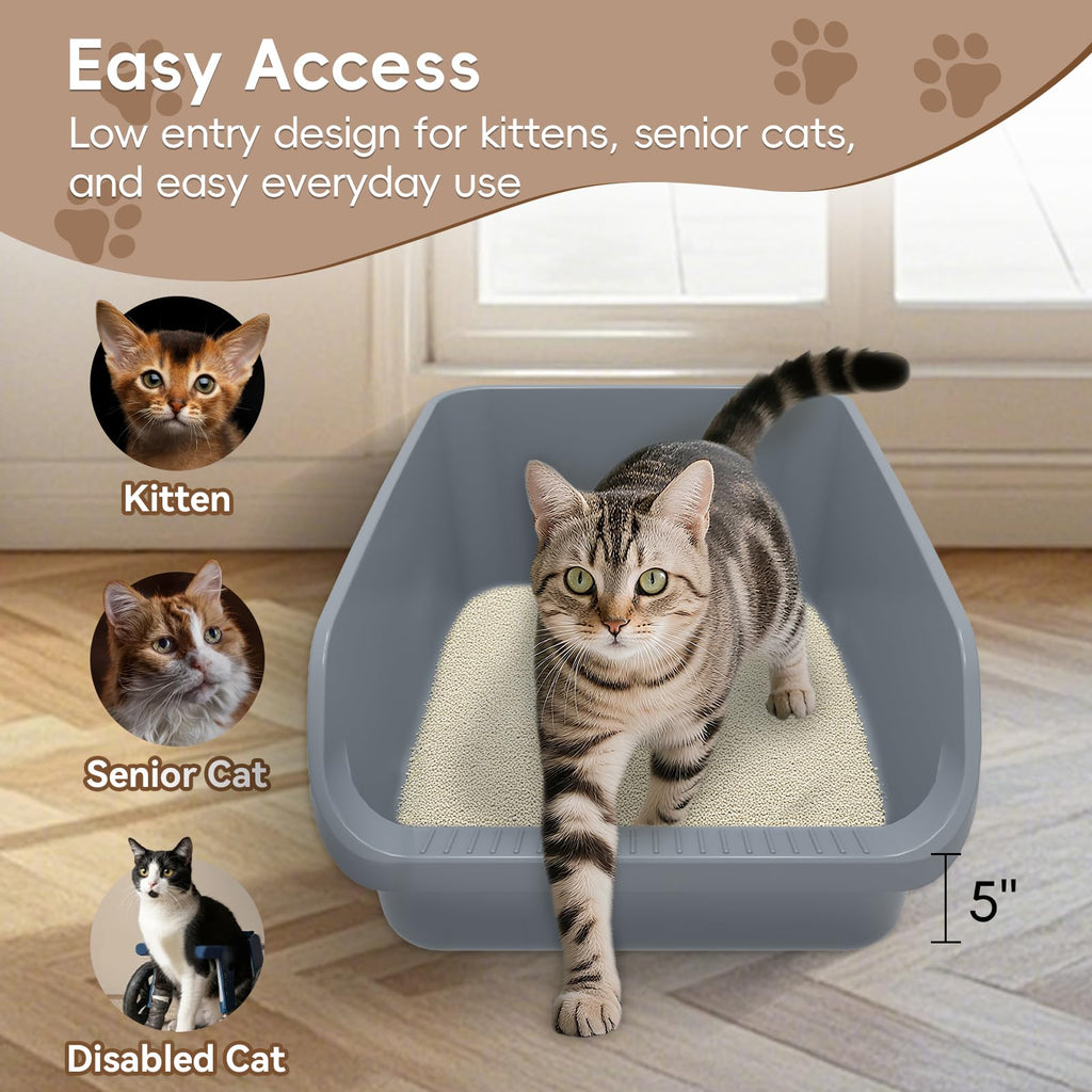 Large High Sided Plastic Cat Litter Box C786975