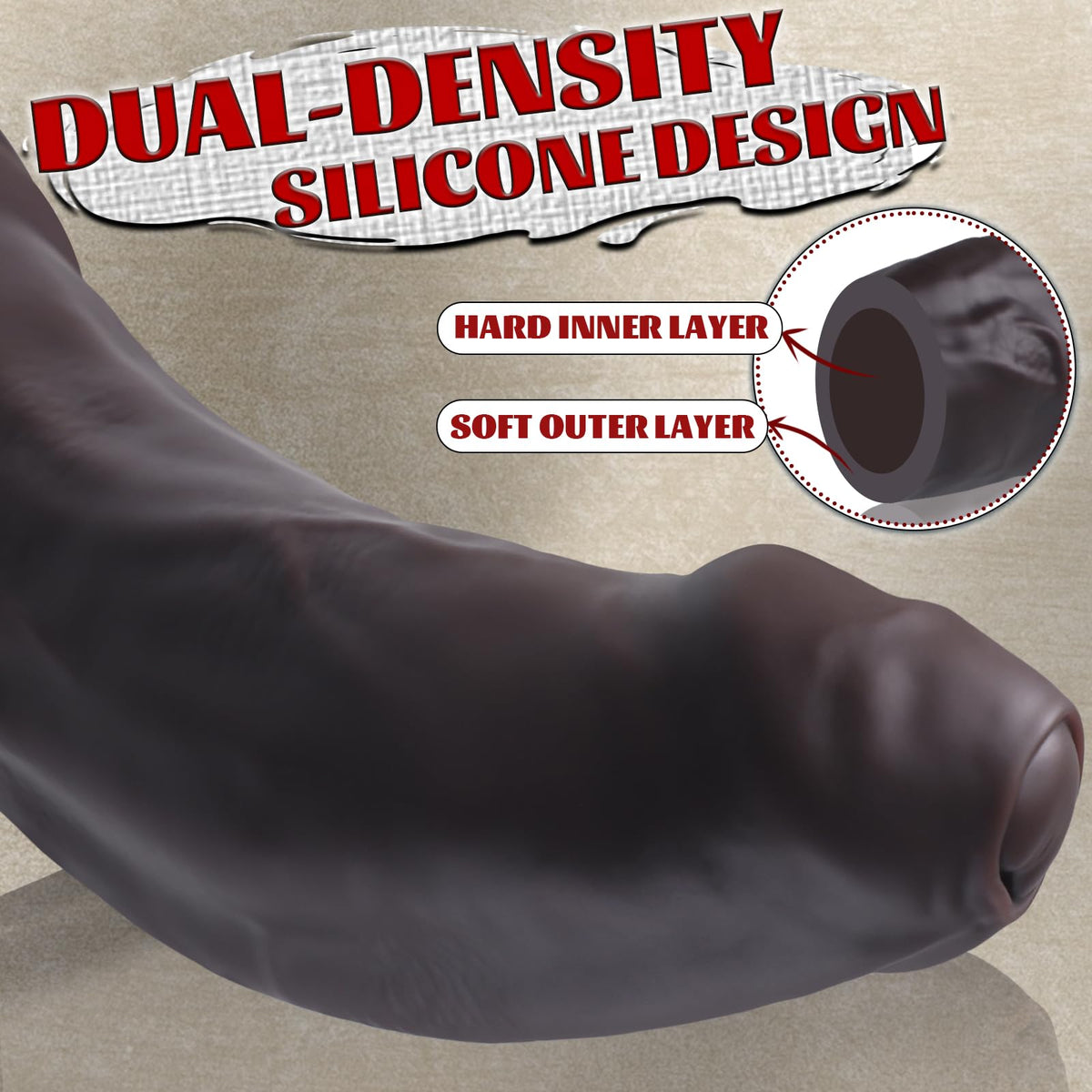 13 Inch Dual Density Silicone Dildo with Suction Cup K578
