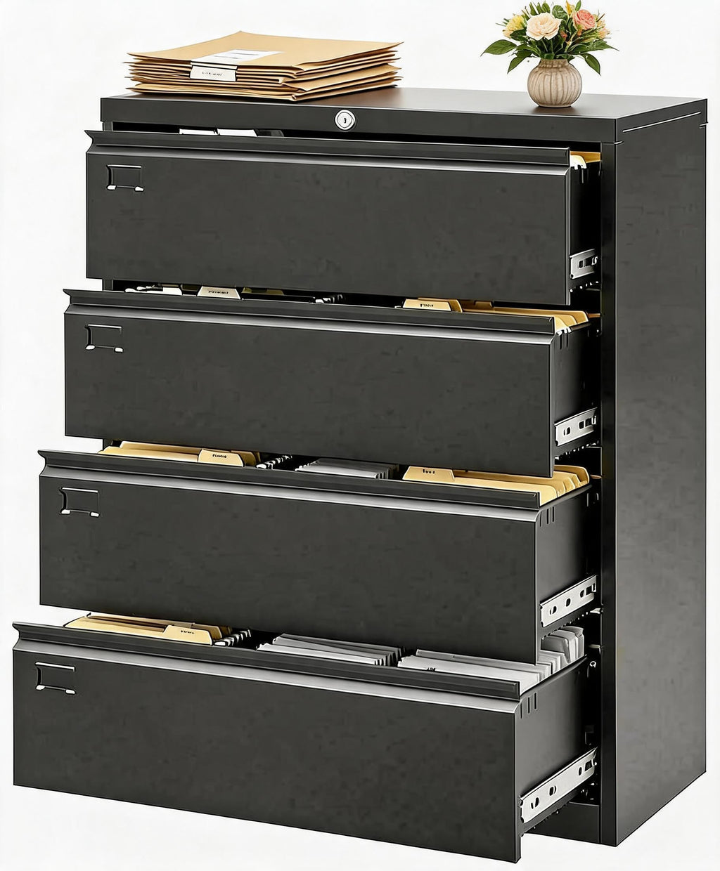 4 Drawer Metal File Cabinet with Lock L55410