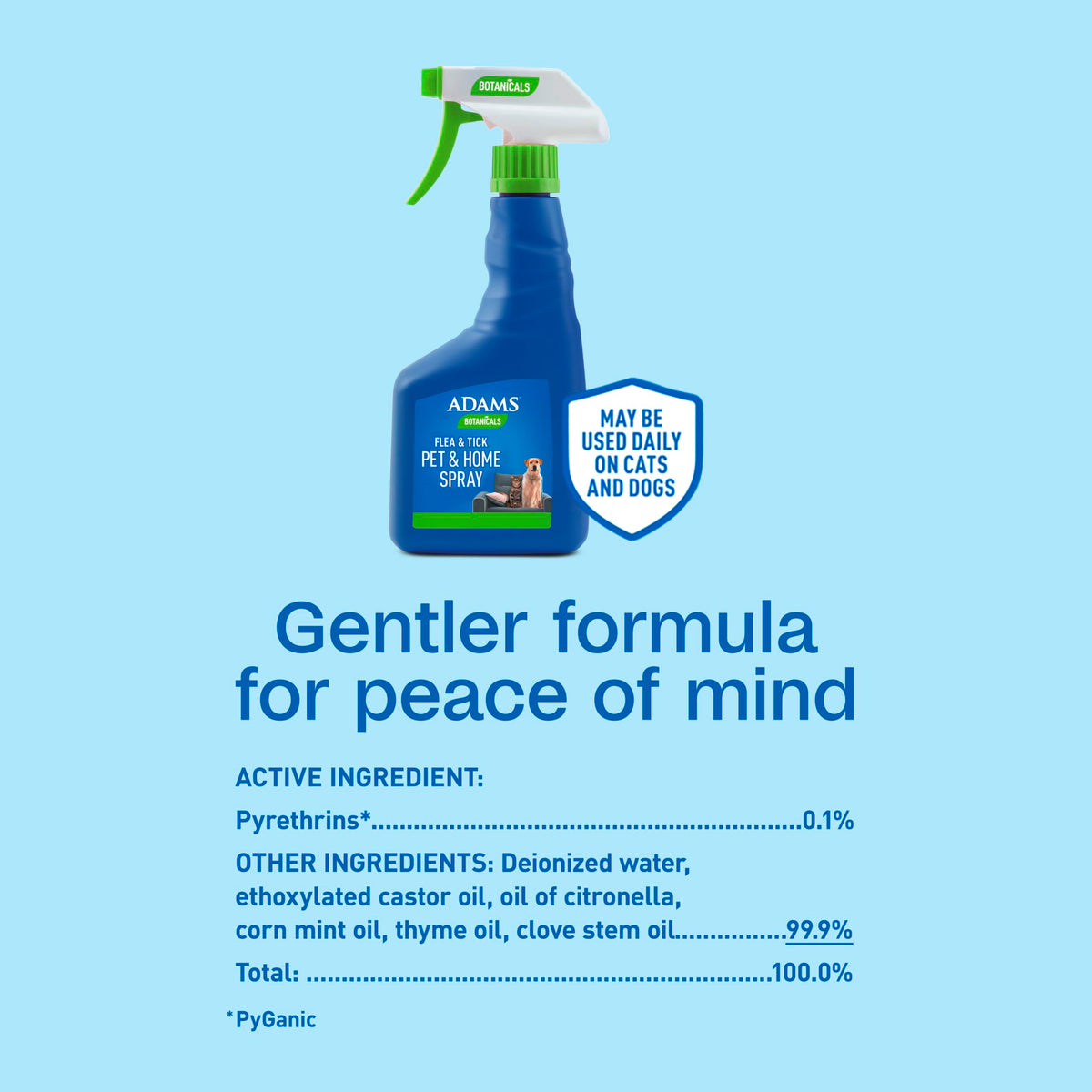 Flea & Tick Pet & Home Spray, 16 Oz L5864