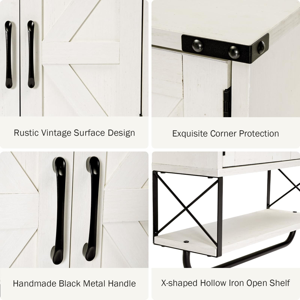 Medicine Cabinet with 2 Barn Door & Towel Bar Rack P946