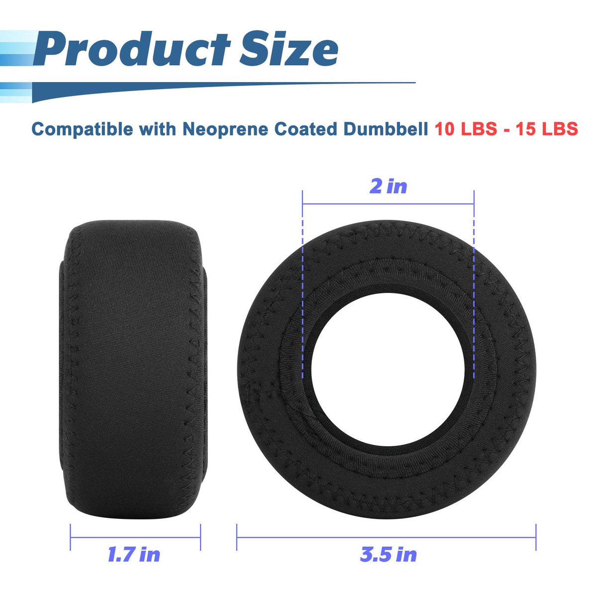 4 Pcs Neoprene Dumbbell Head Ends Protector Cover E179