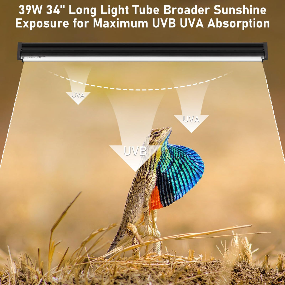 39W UVA UVB Reptile Light Fixture 34 Inch V555306