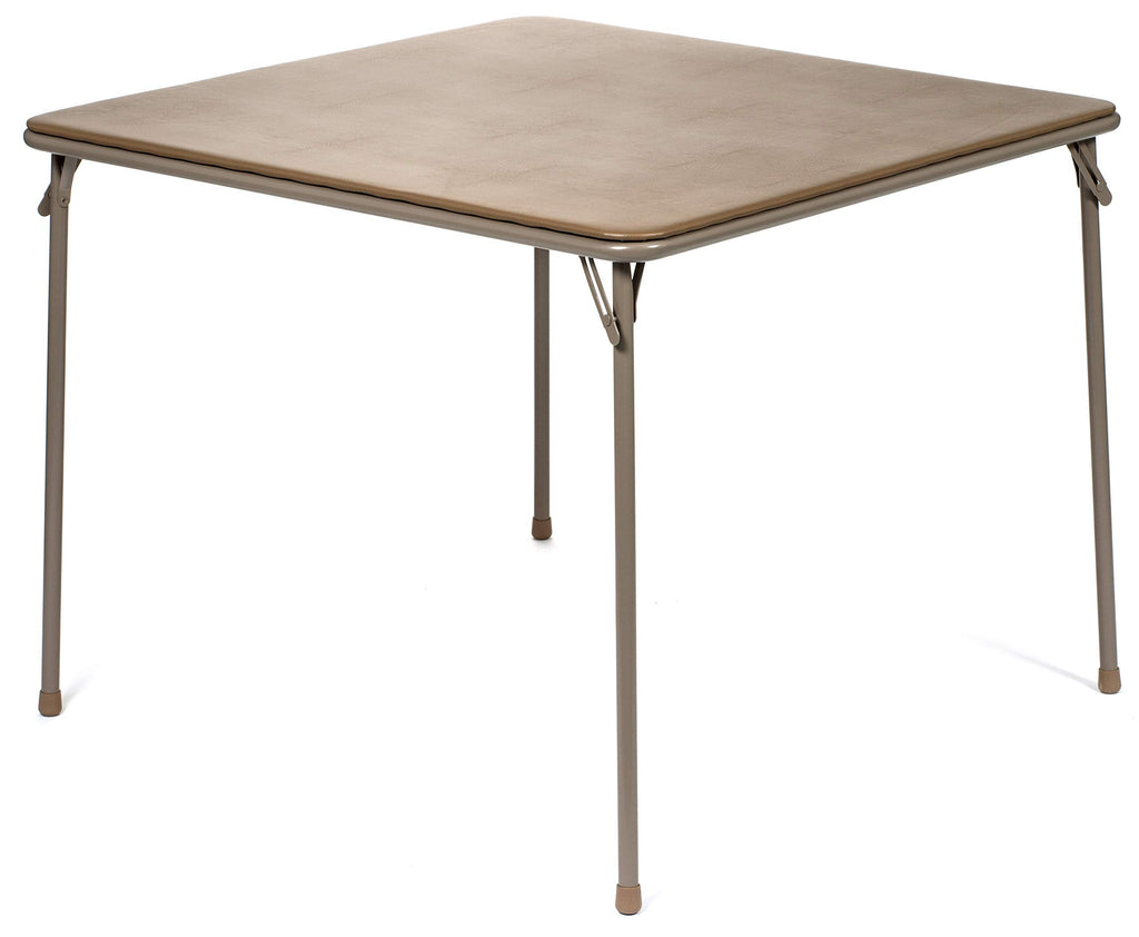 38" Square Folding Card Table, Beige Vinyl U320