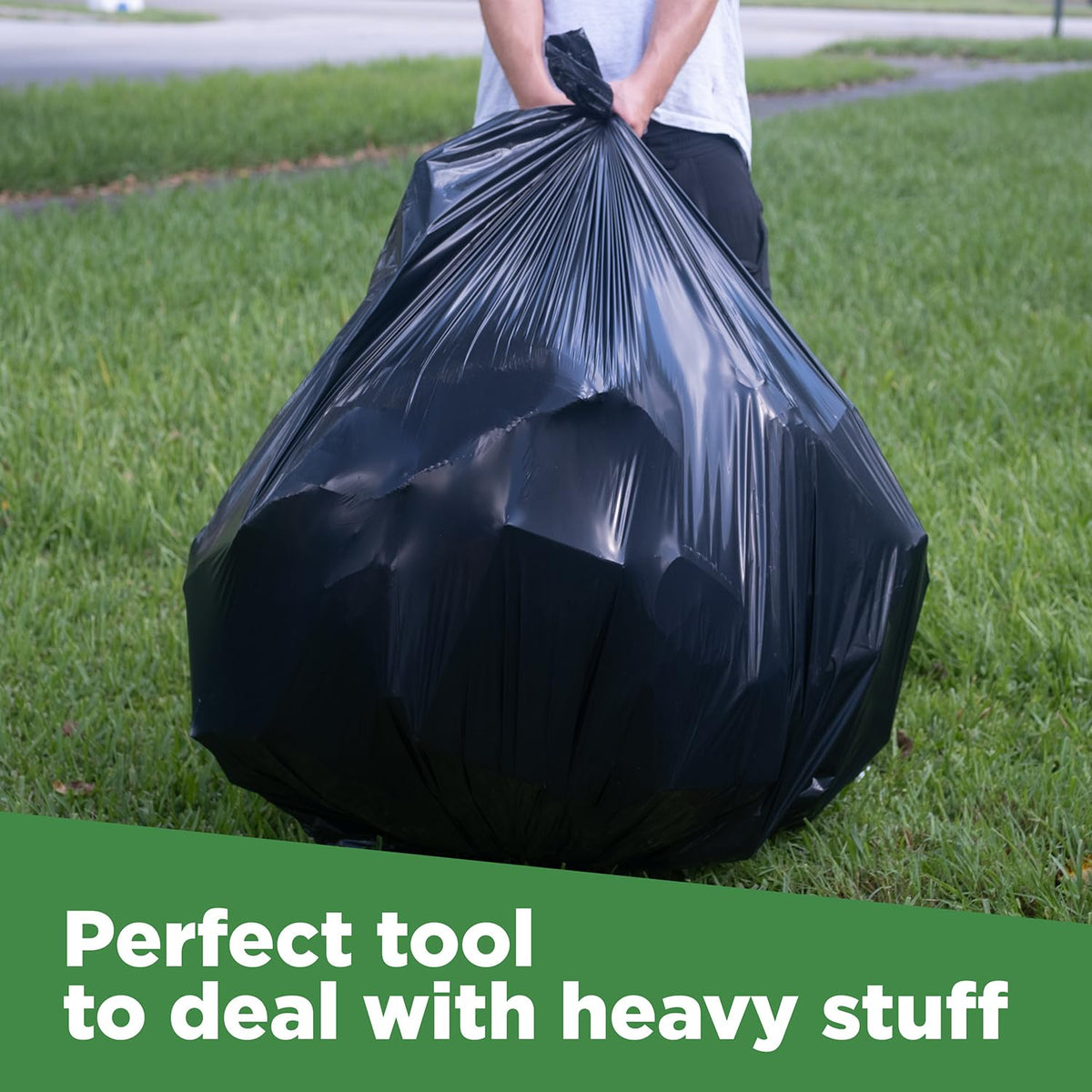 95 Gallon Heavy Duty Contractor Trash Bags, 50 Ct, Black, 1.2 Mil W10720