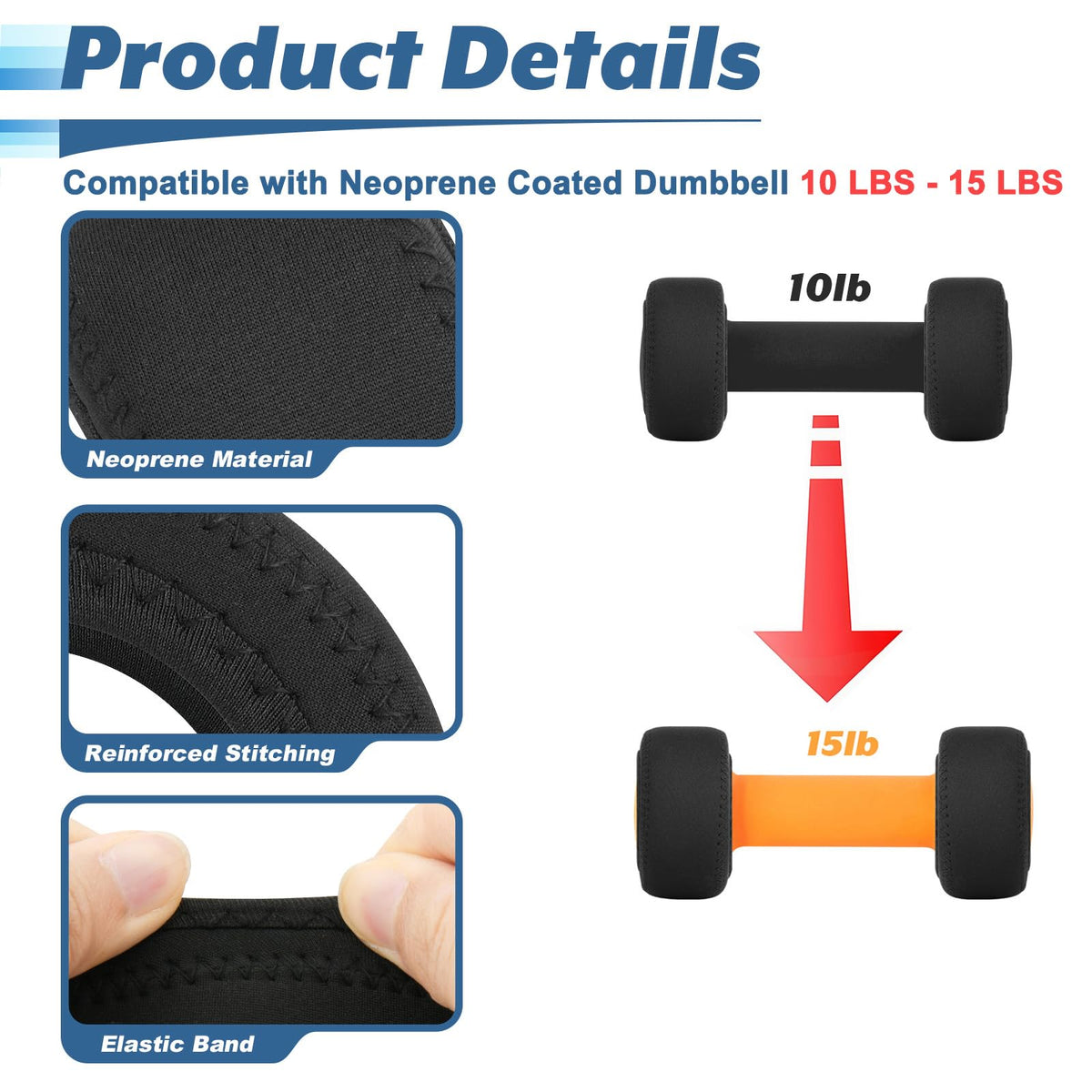 4 Pcs Neoprene Dumbbell Head Ends Protector Cover E179