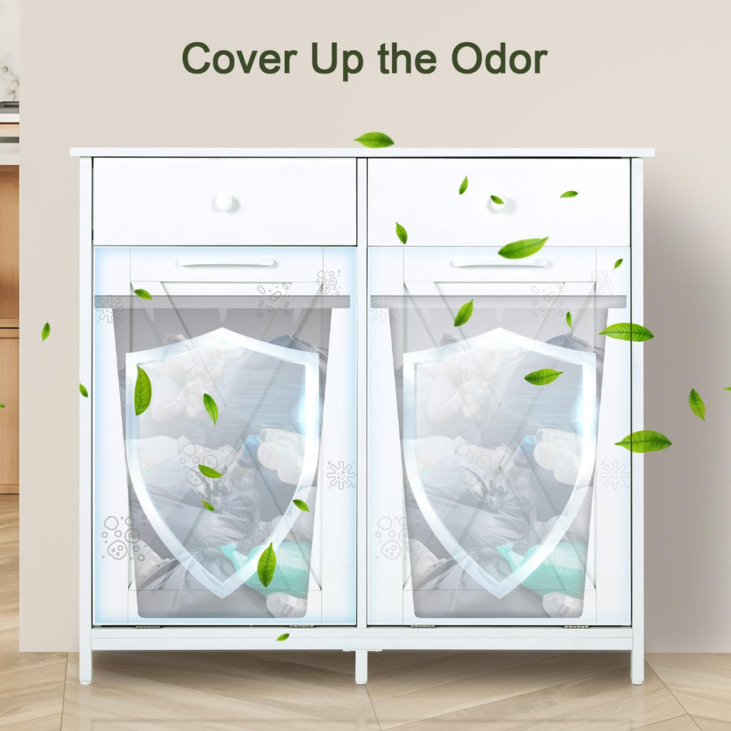 Double Tilt Out Trash Cabinet 20 Gal with Drawers G4782