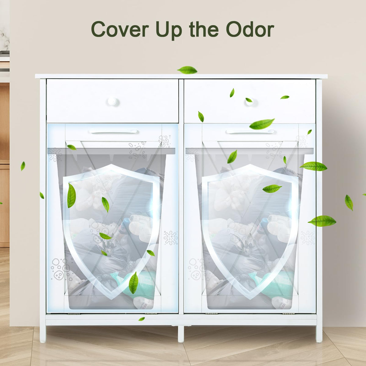 Double Tilt Out Trash Cabinet 20 Gal with Drawers G4782