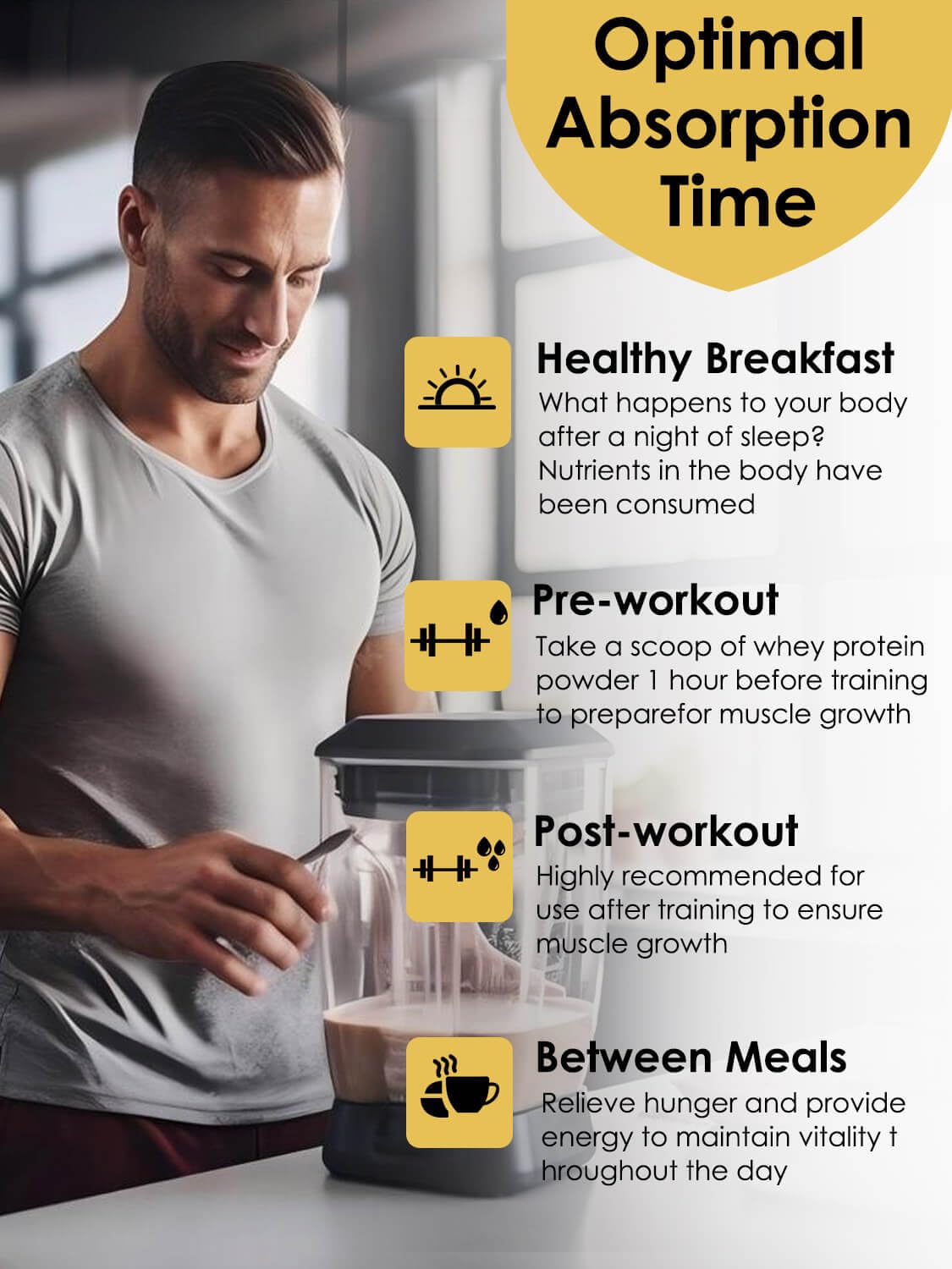 Unflavored Whey & Pea Protein Powder Y14505