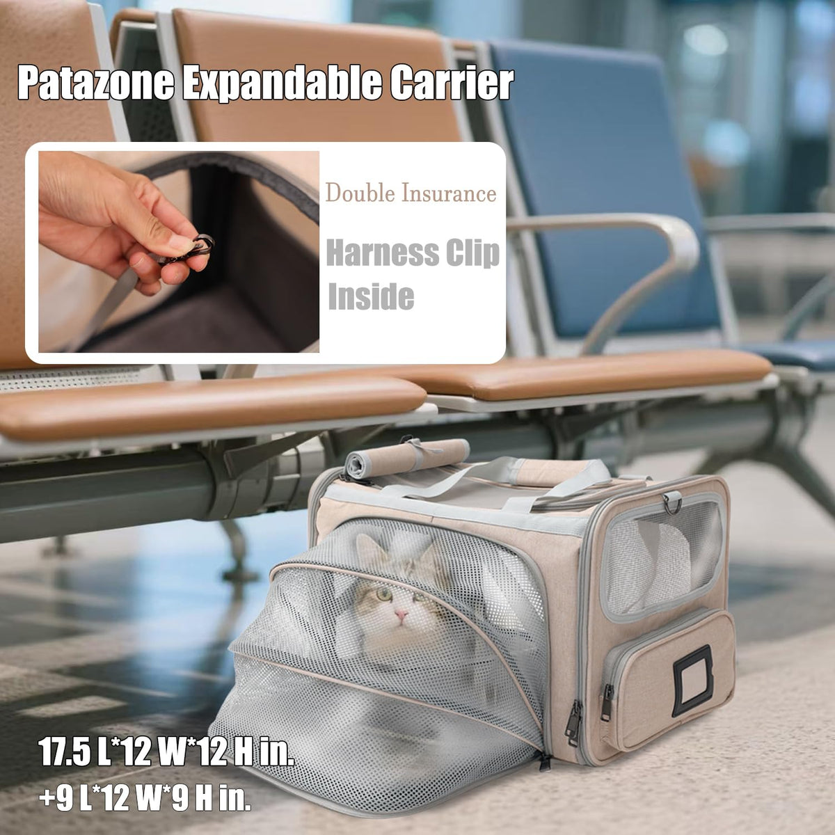 Airline Approved Soft Expandable Pet Carrier L9698