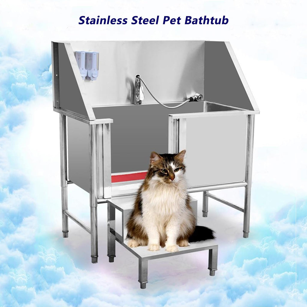 Stainless Steel Dog Bathing Station with Stairs U9250