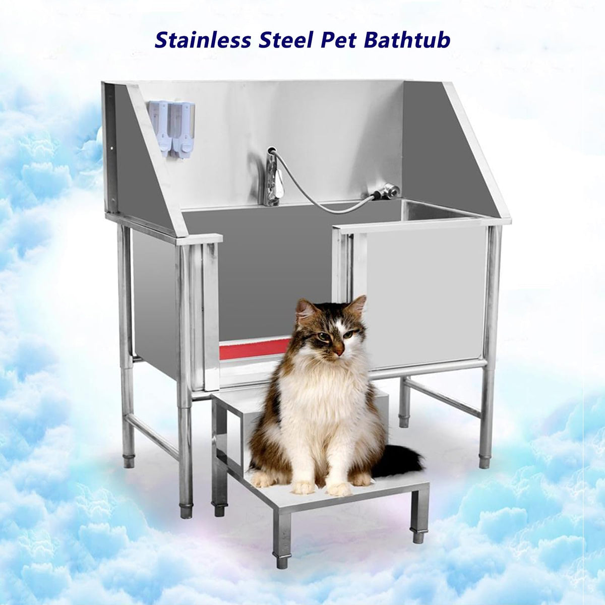 Stainless Steel Dog Bathing Station with Stairs U9250