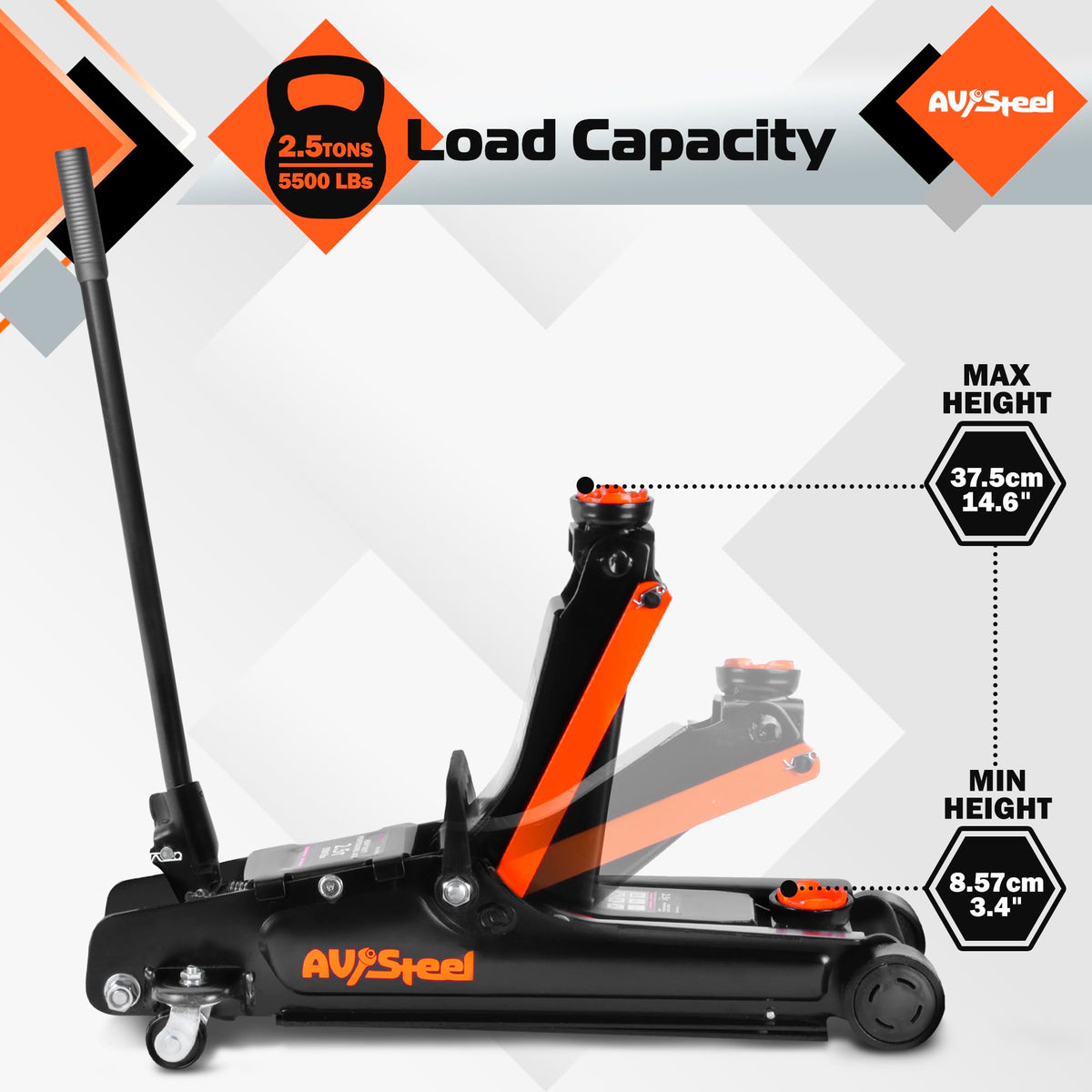 Low Profile Floor Jack 2.5 Ton Hydraulic Steel A90566