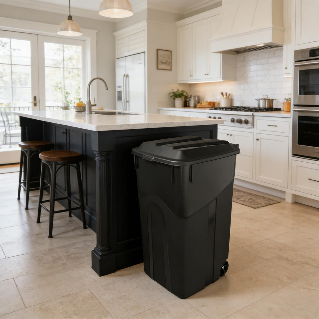 45 Gallon Outdoor Trash Can with Wheels and Lid K78397