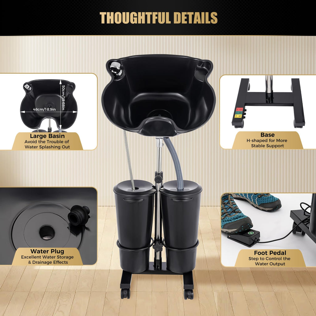 Electric Portable Shampoo Bowl, Black K508212