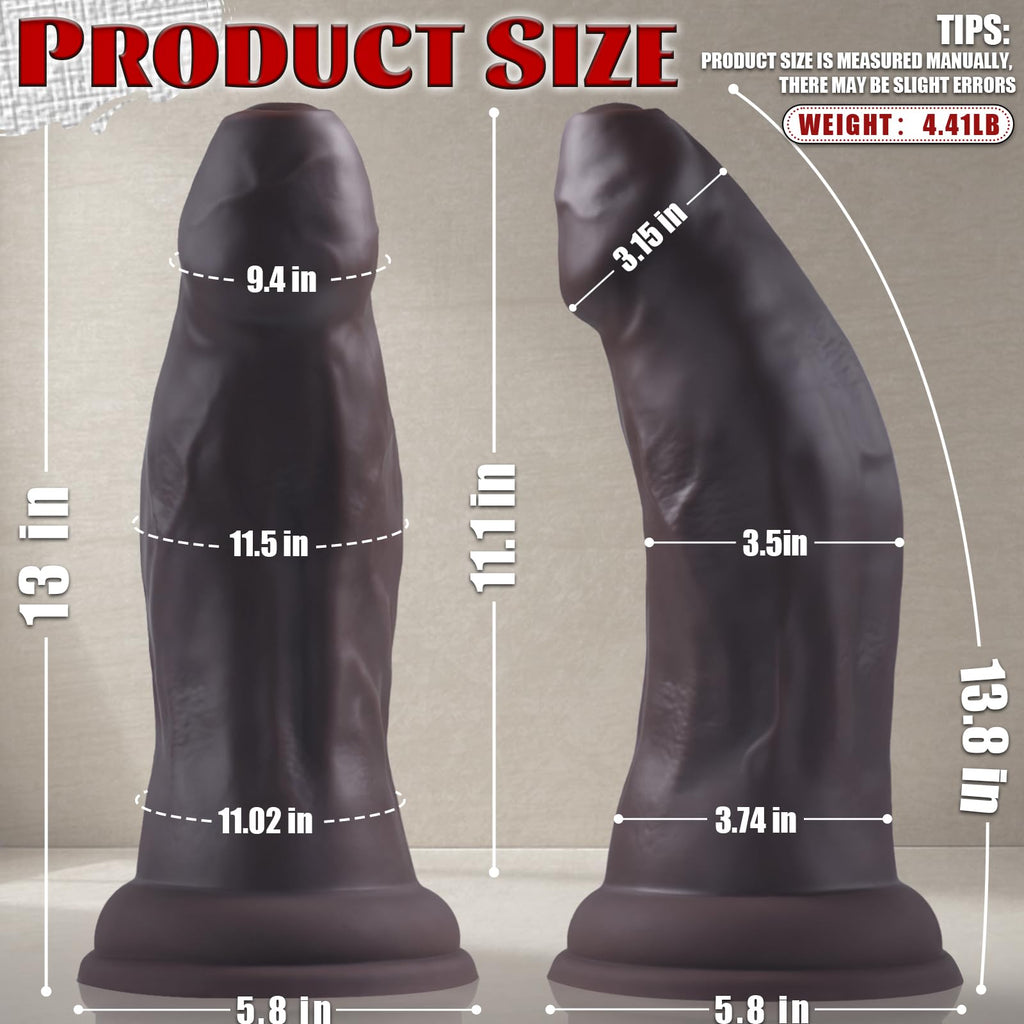 13 Inch Dual Density Silicone Dildo with Suction Cup K578