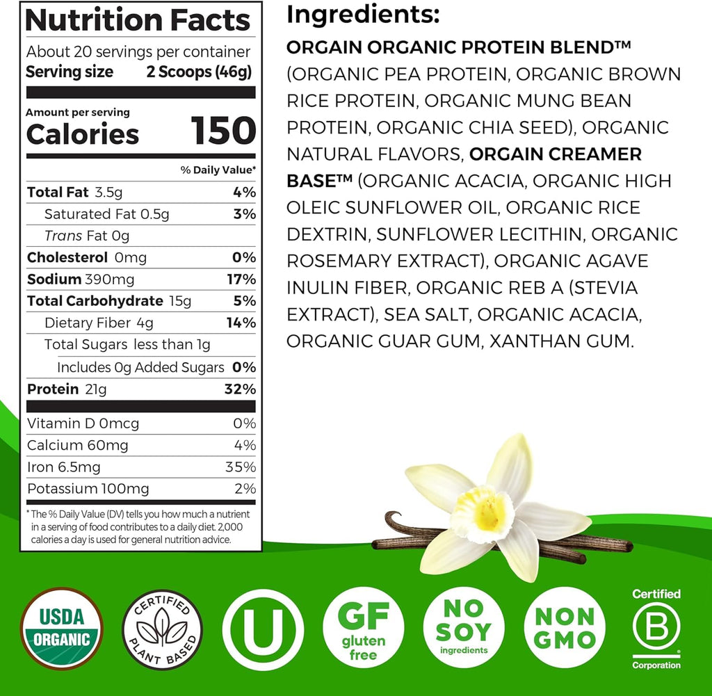 Creatine Monohydrate Powder & Organic Vegan Vanilla Bean Protein Powder Bundle Q31431