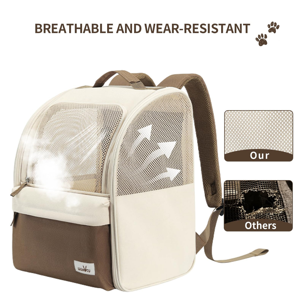 Beige Cat Carrier Backpack Q455