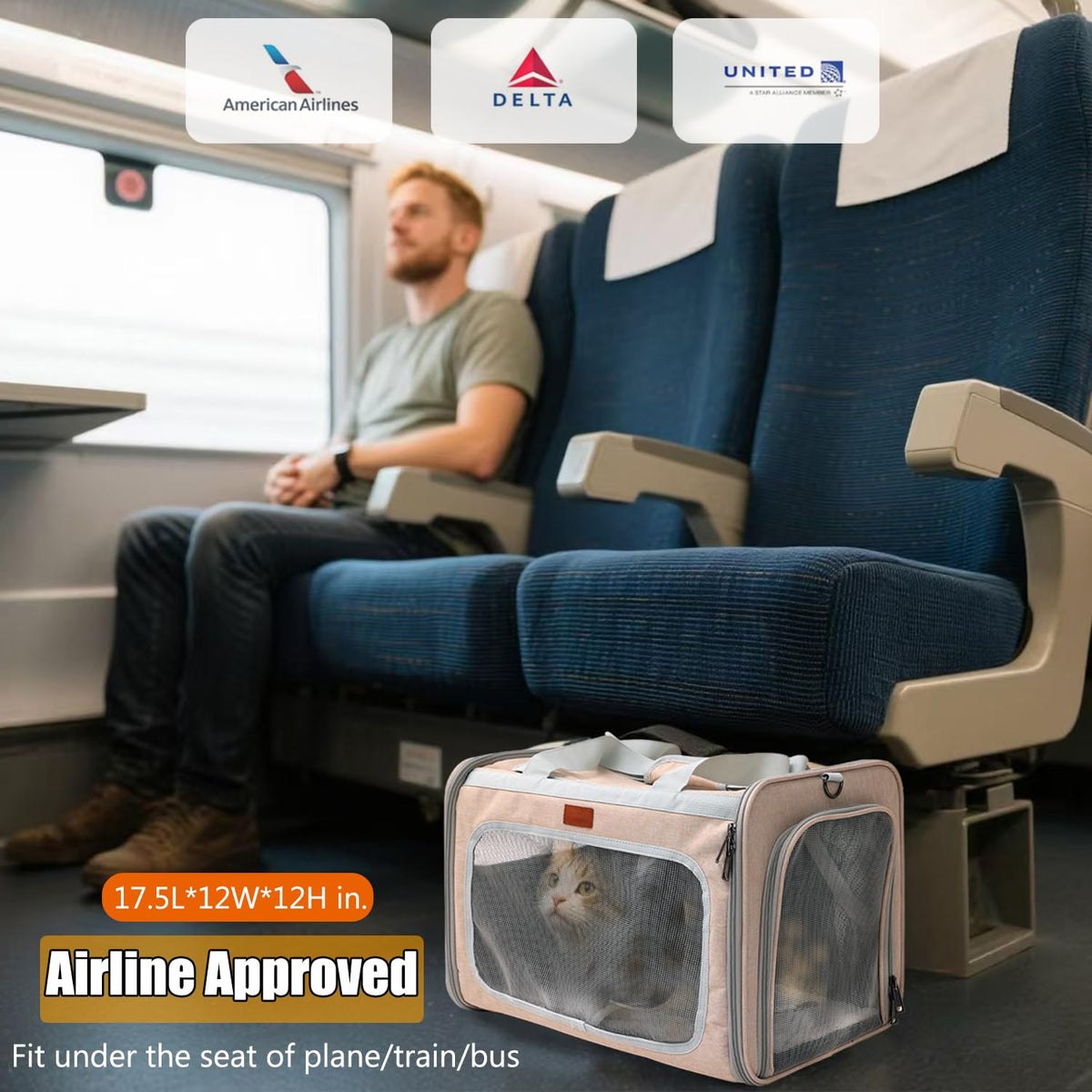 Airline Approved Soft Expandable Pet Carrier L9698