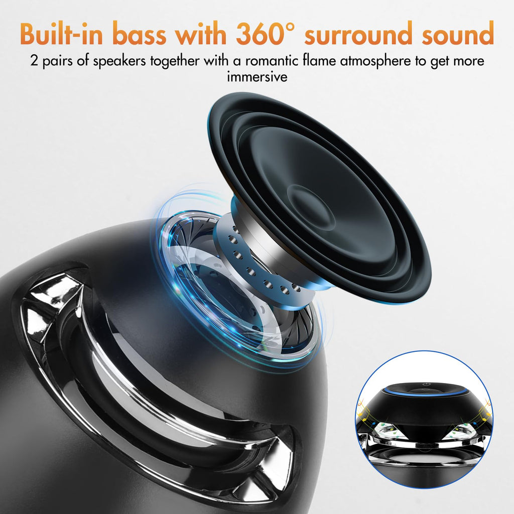 2 Pack Outdoor Bluetooth Flame Speakers with Stakes D966216