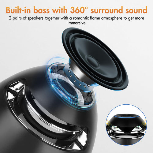 2 Pack Outdoor Bluetooth Flame Speakers with Stakes D966216