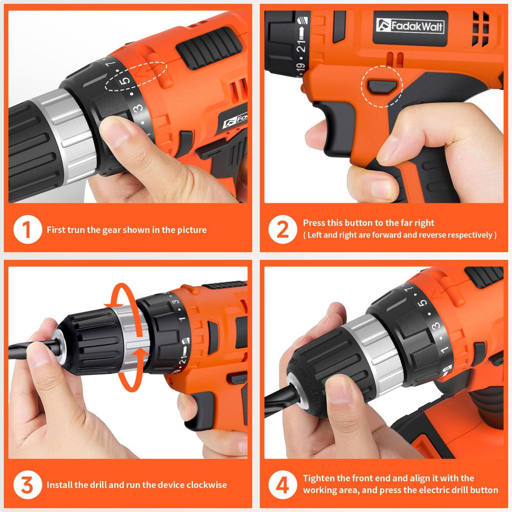 Cordless Drill Set 20V with Battery And Charger G976725