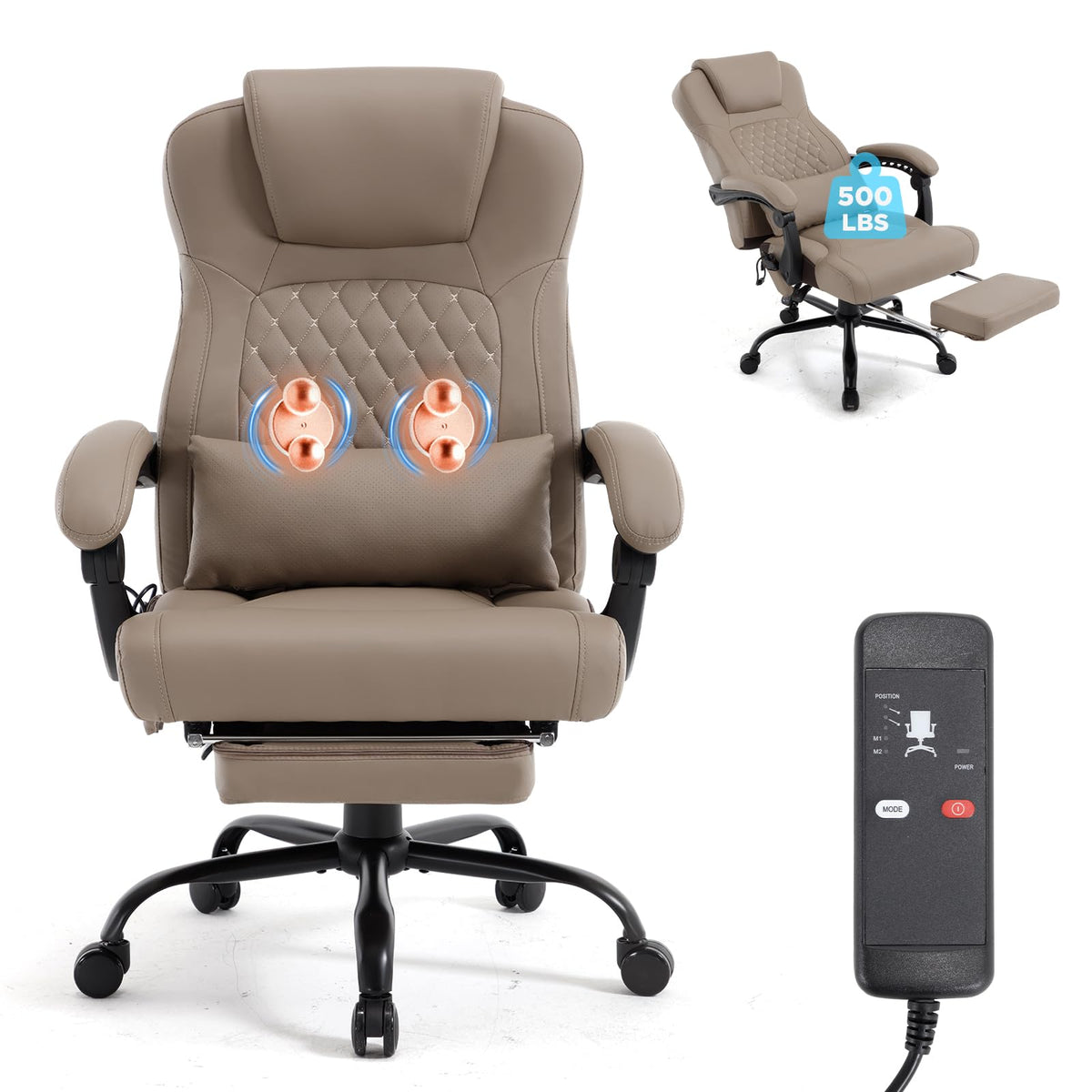 3D Kneading Massage Plus Size Office Chair Z60677