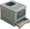Foldable Top Entry Cat Litter Box with Lid and Scoop A83490