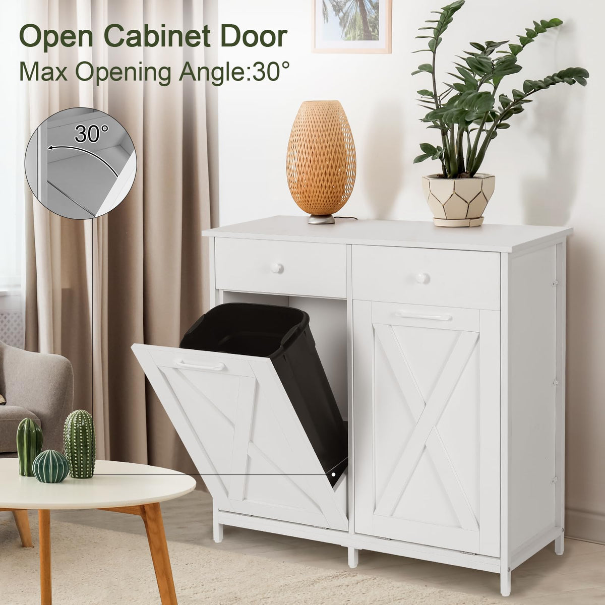Double Tilt Out Trash Cabinet 20 Gal with Drawers G4782