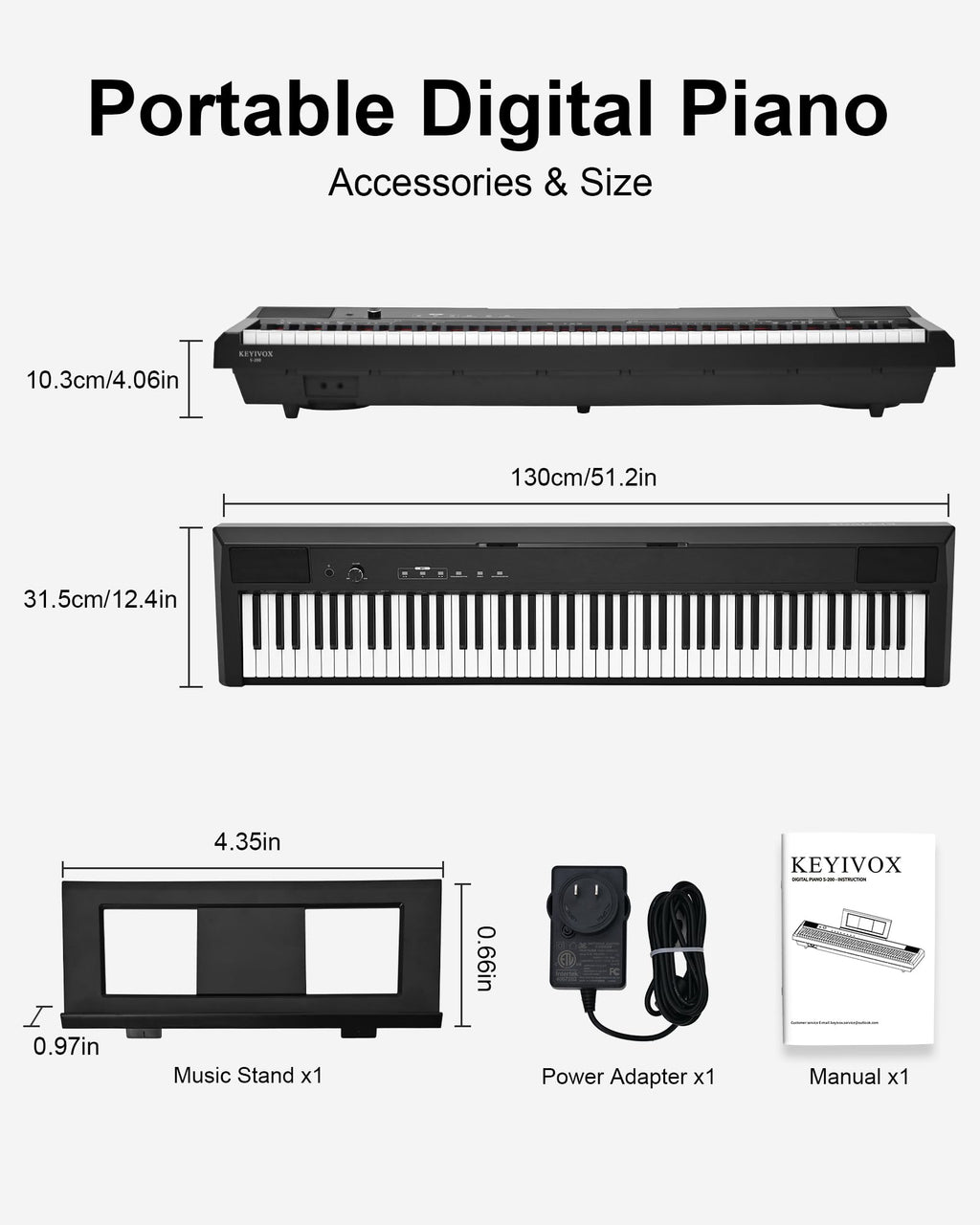 88 Key Weighted Digital Piano F57254