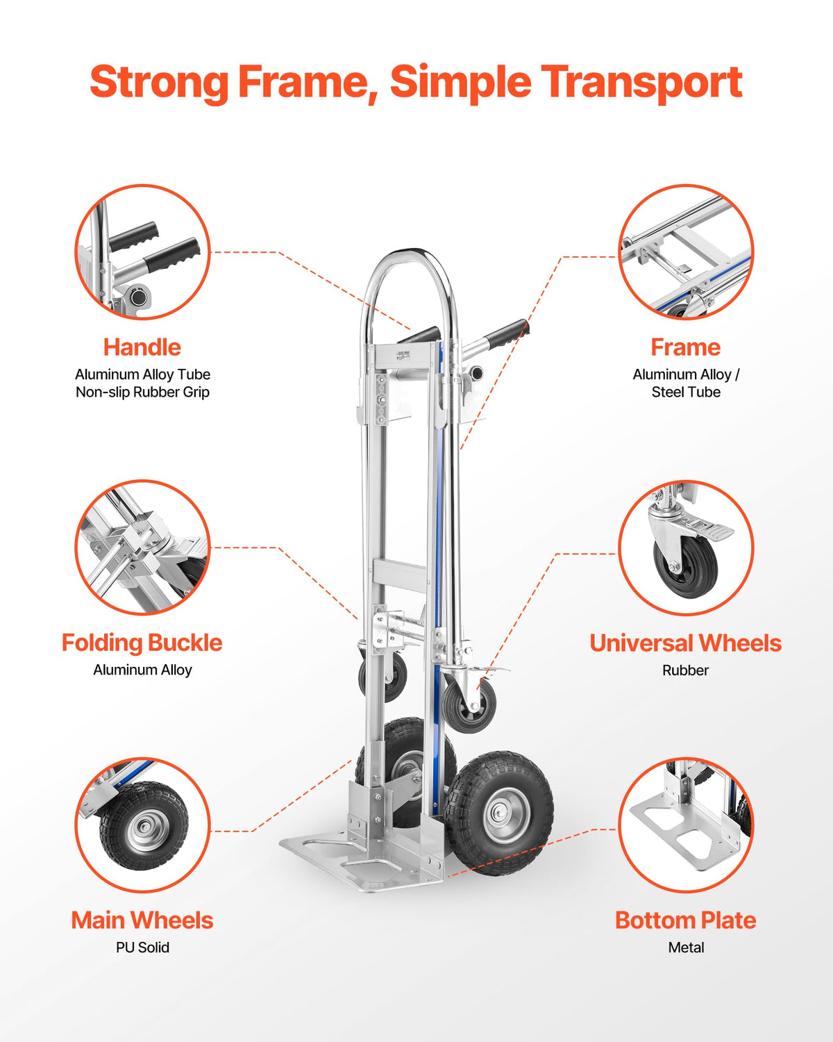 2 in 1 Convertible Hand Truck Dolly 1000 lbs W264467