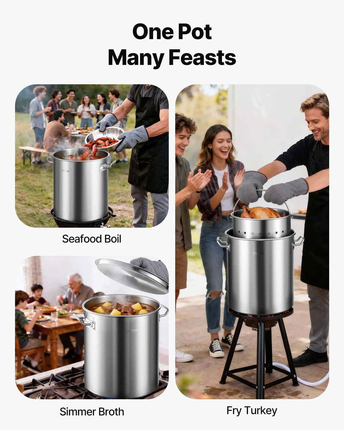 42 Quart Stainless Steel Stockpot with Strainer and Lid O60179