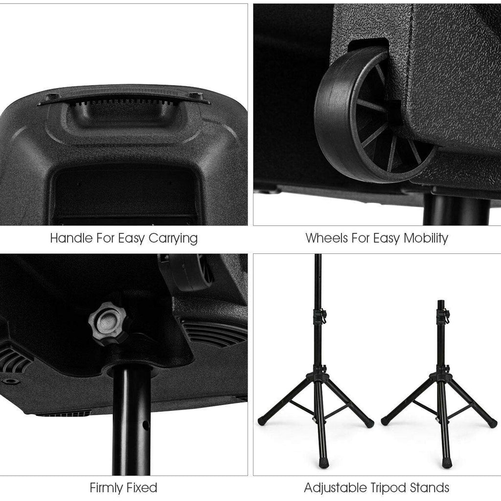 15" 1500W 2-Way Portable PA Speaker System O970324