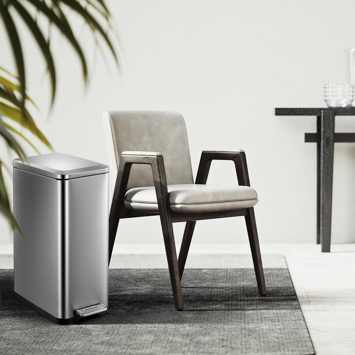50L Slim Stainless Steel Kitchen Trash Can W630729