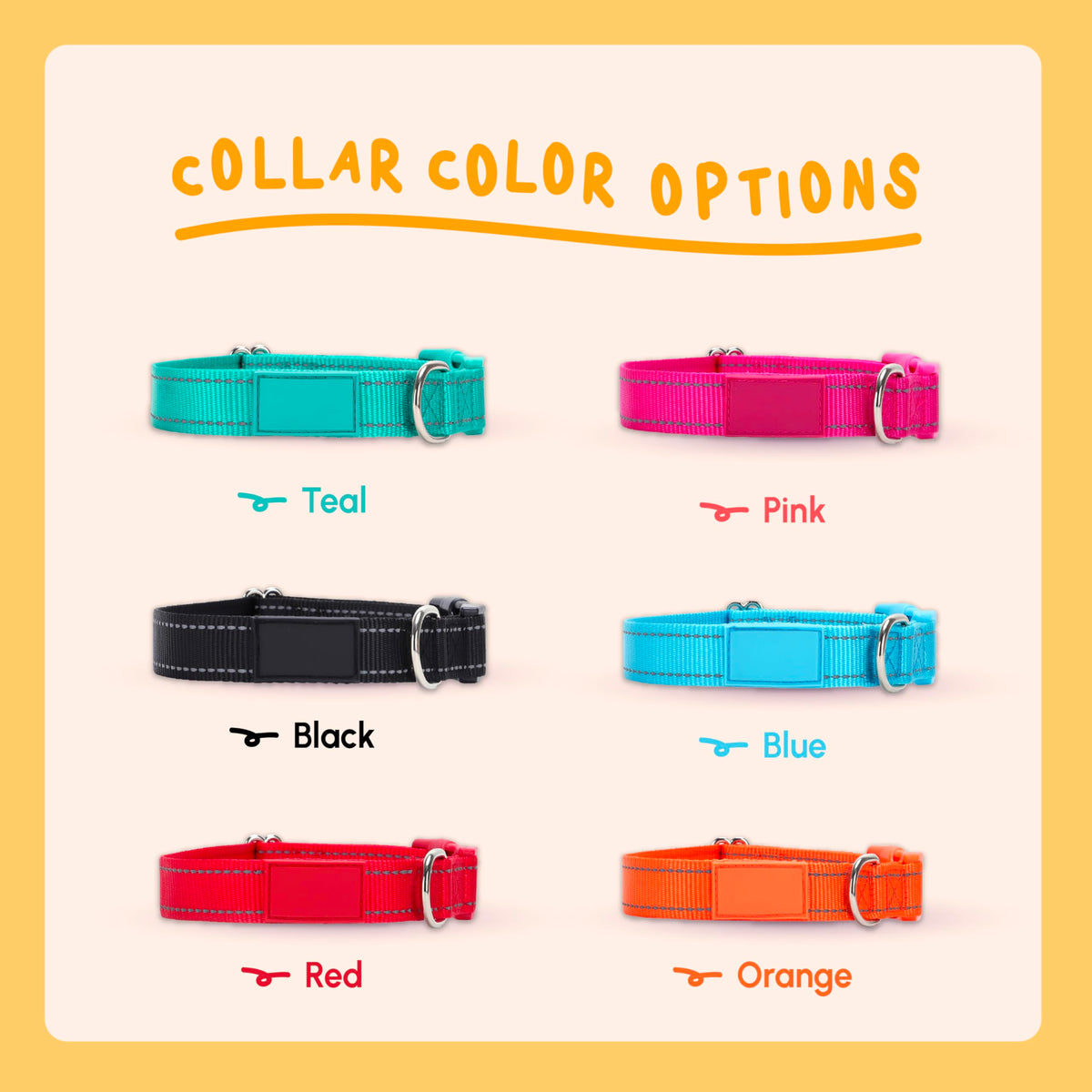 Reflective Nylon Personalized Dog Collar C957534