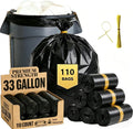 33 Gallon Heavy Duty Trash Bags 110 Count Black Can Liners S559490